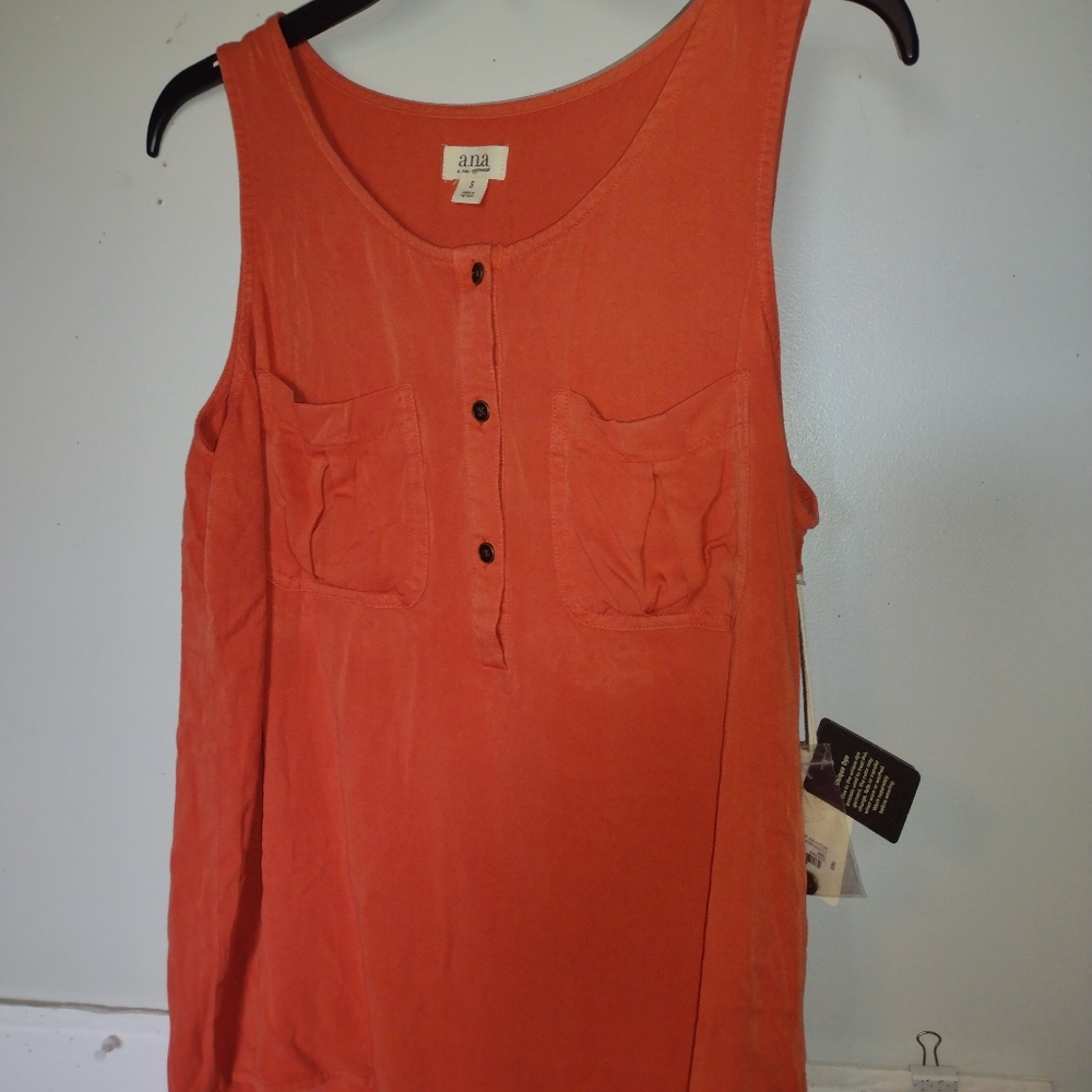 A.N.A. New Women's Sleeveless Top Small Orange